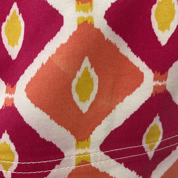 Tory Burch Pink, Coral, and White Zip Cotton Skirt with Pockets Size 4 - Picture 10 of 11